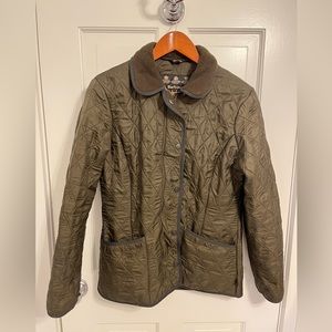 Barbour quilted jacket, olive green